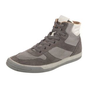 TODS Gray and White Suede, Leather and Mesh High-Top Sneakers Men’s Size 11